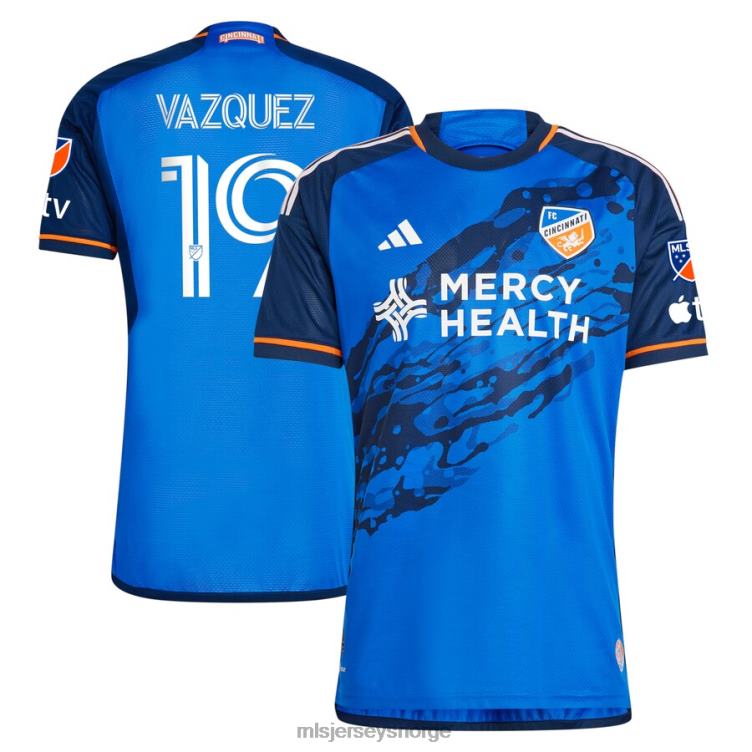 MLS Jerseys menn fc cincinnati brandon vazquez adidas blå 2023 river kit autentisk jersey 6JL04350 jersey