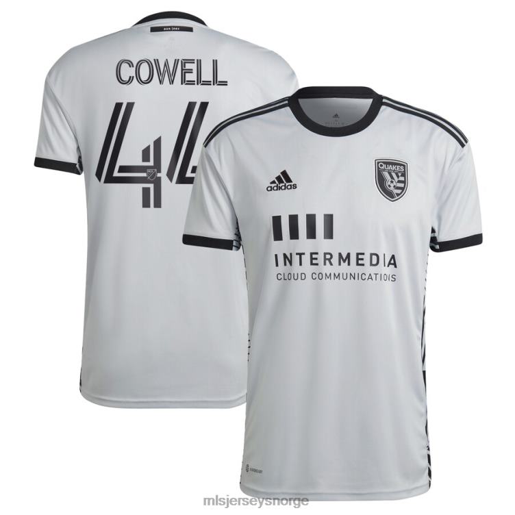 MLS Jerseys menn san jose earthquakes cade cowell adidas grå 2022 skapersettet replika spillertrøye 6JL04955 jersey