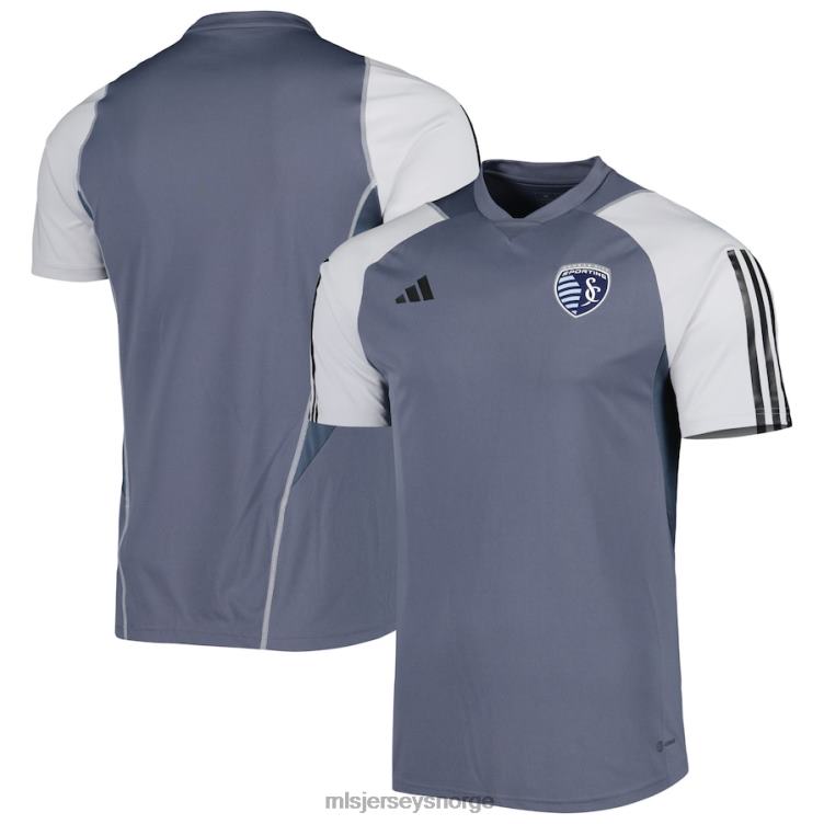 MLS Jerseys menn sporting kansas city adidas grå 2023 treningstrøye på banen 6JL04252 jersey